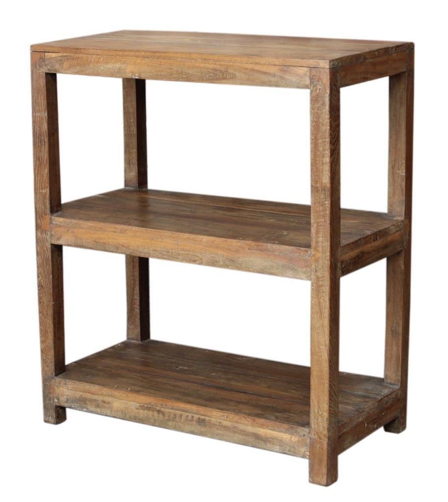 Rustikales Bücherregal, Küchenregal, Massivholz, Vintage Look - Modell 23, Braun, 70*62*30 cm, Bücherregale & Küchenregale
