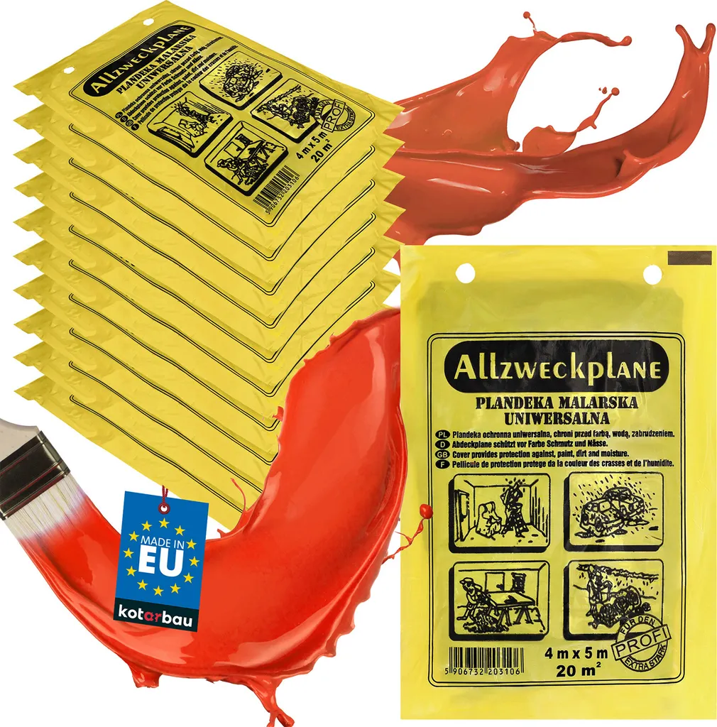 Protection Sol et Meubles pour Travaux de Peinture Bâche Grise 4x5m x25