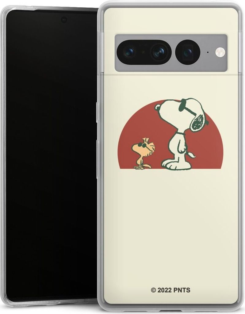 DeinDesign Slim Hülle für Google Pixel 7 Pro Silikon Case Ultra Dünn Handyhülle Offizielles Lizenzprodukt Snoopy Kindheit