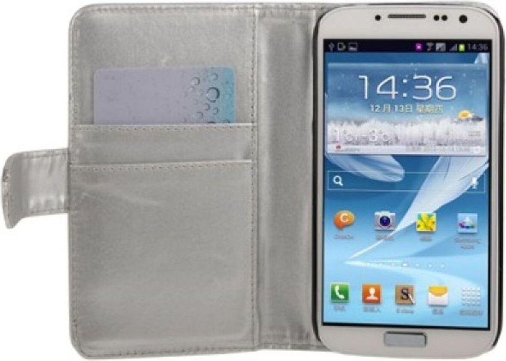 Schutzhülle Case (Flip Quer) für Samsung Galaxy s4 i9500 silber