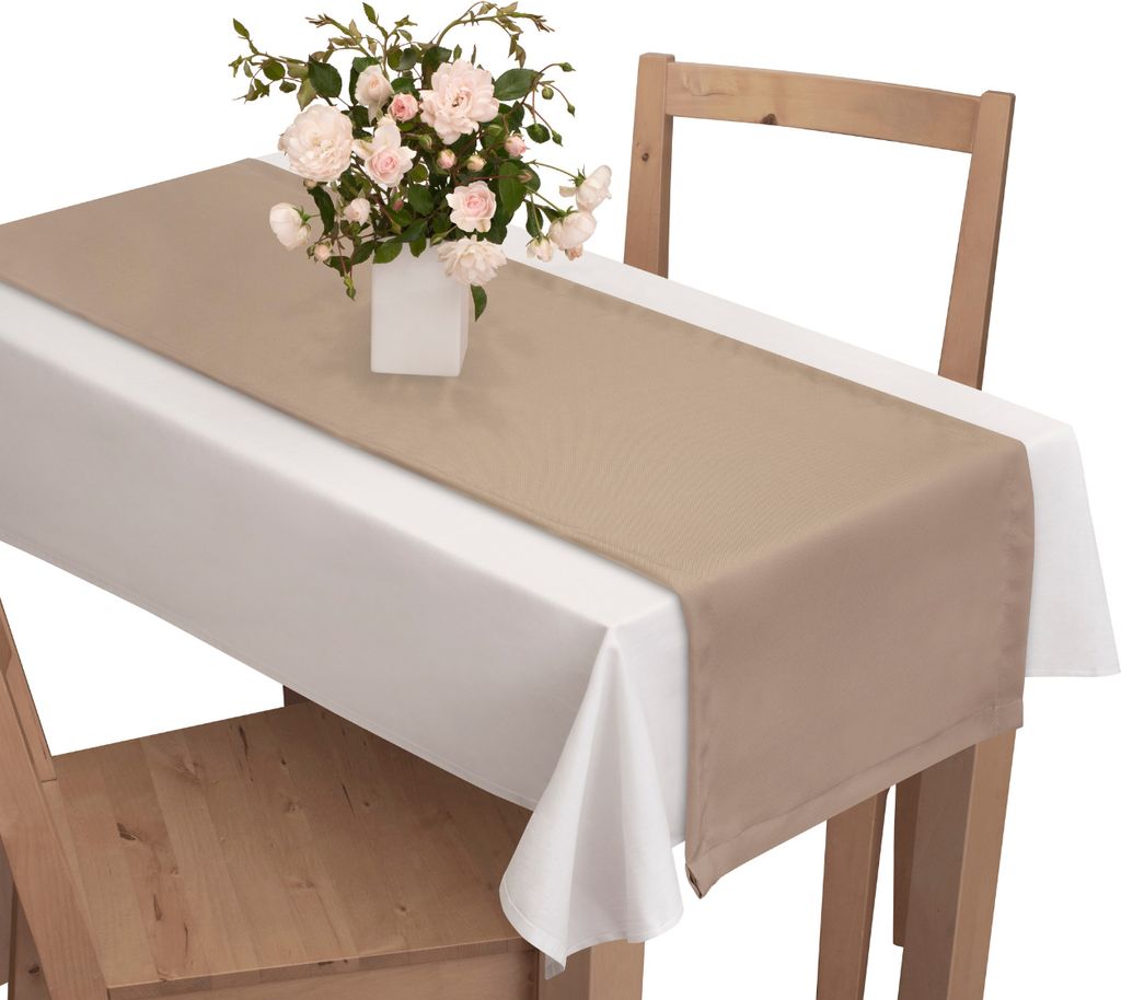 Tischläufer, Maße: 40x220 cm, Farbe: Dunkelbeige