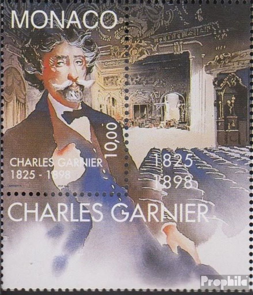 Briefmarken Monaco 1998 Mi 2406Zf mit Zierfeld (kompl.Ausg.) postfrisch Charles Garnier
