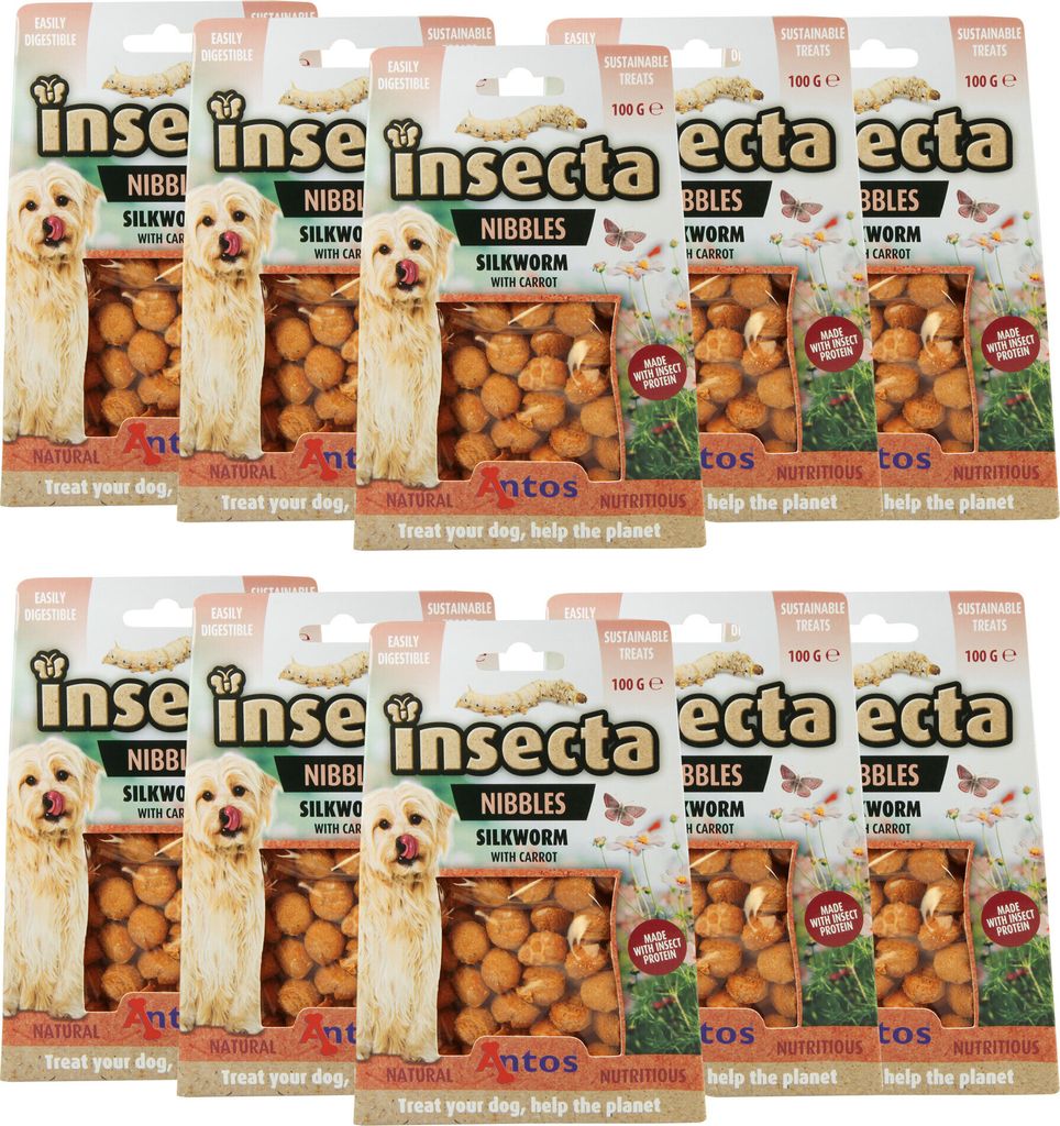 10x100g - Insecta Nibbles Silkworm - Hundekekse mit Insektenprotein