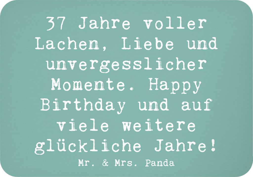 Mr. & Mrs. Panda magnet Spruch 37. Geburtstag - Meeresbrise - Geschenk, Alter, Jubiläum, Notizhalter, Glückwunsch, Kühlschrankmagnet, Freude, ha...