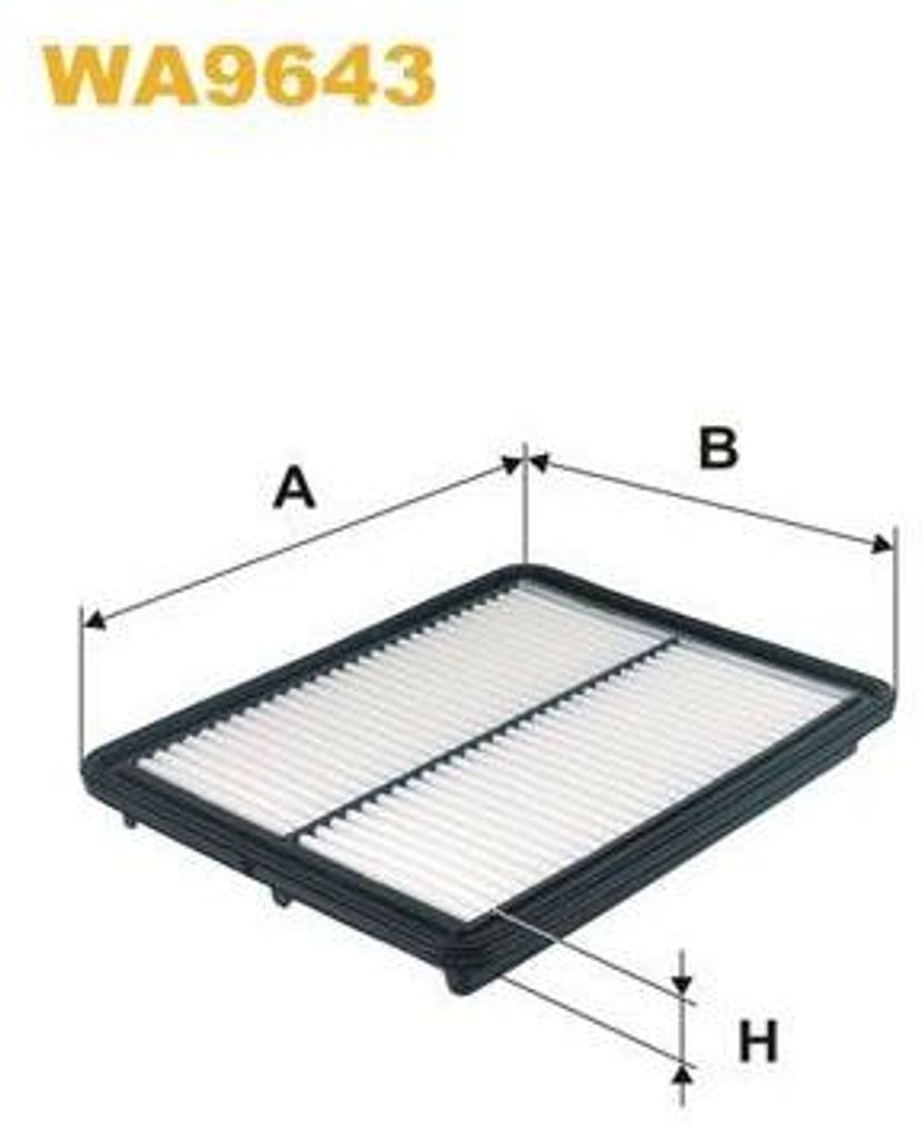 Luftfilter WIX FILTERS WA9643 für KIA SORENTO I (JC) Filtereinsatz