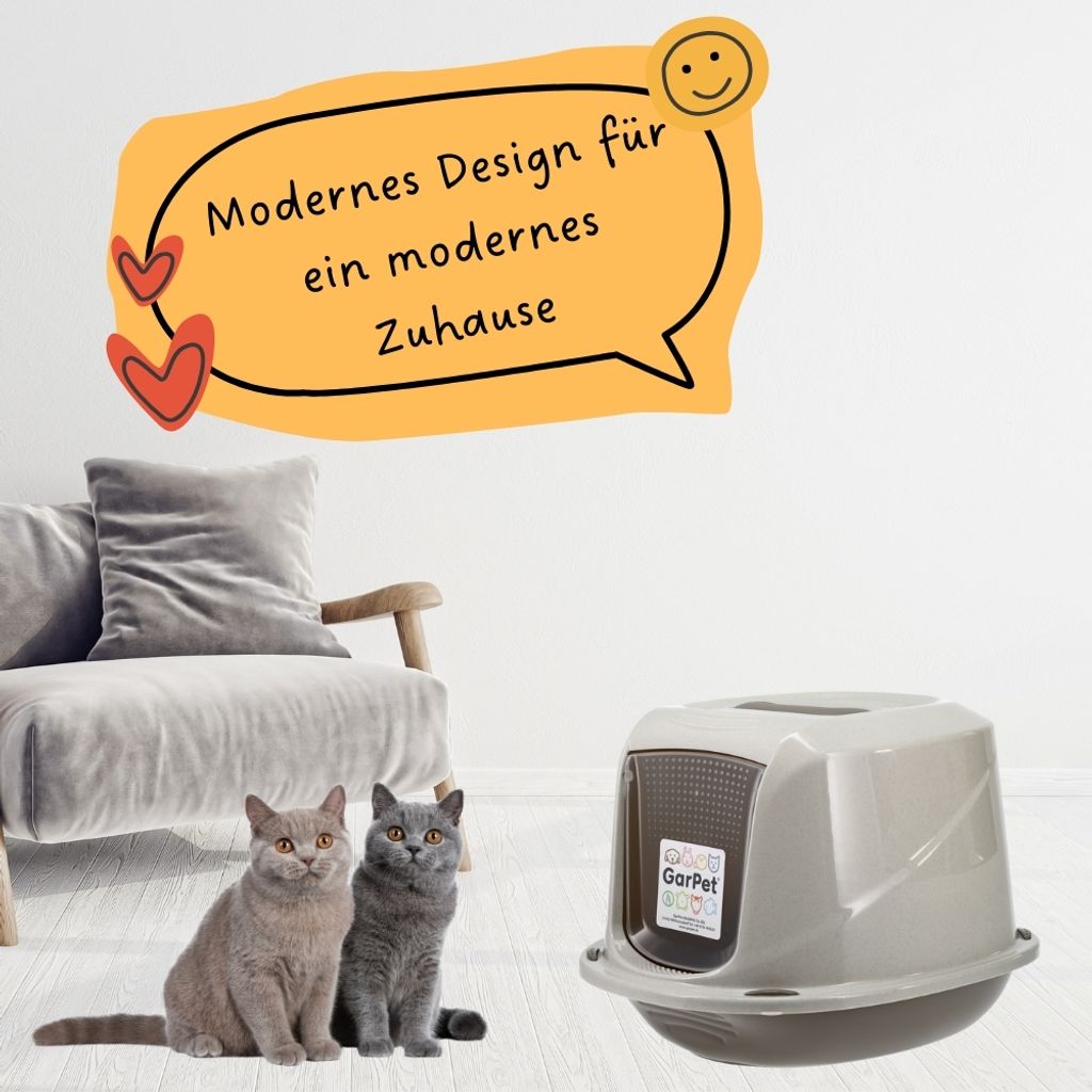 Katzenklo mit Deckel Aktivkohlefilter Katzentoilette Katzen Produktbild 6
