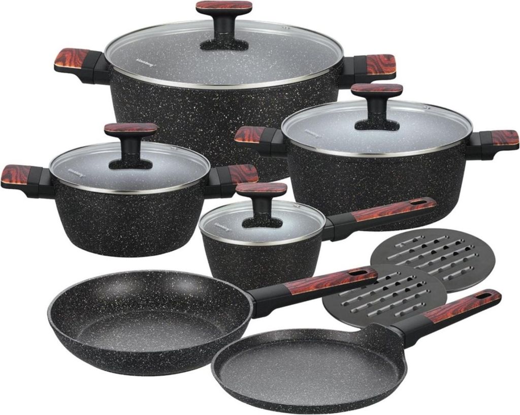 Klausberg Kochtopfset KB-7831 12-teilig Marmoriert Schwarz