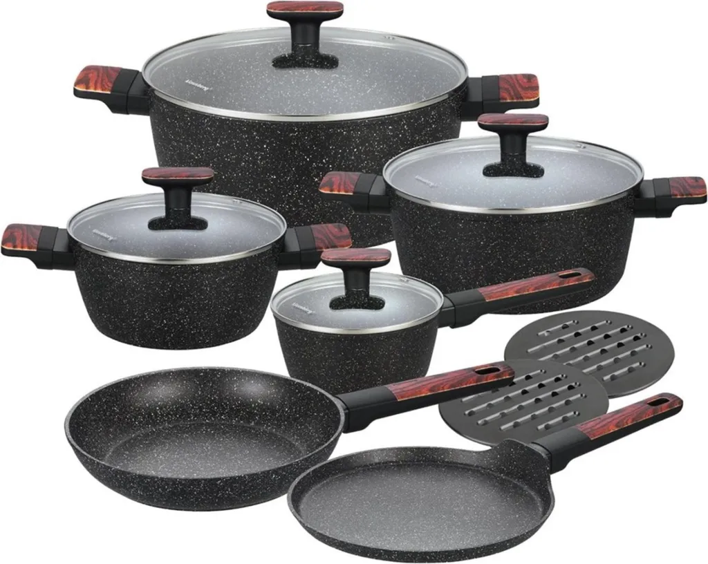 Klausberg KB7831 Set 12 Pezzi Marmo | Tecnologia Antiaderente