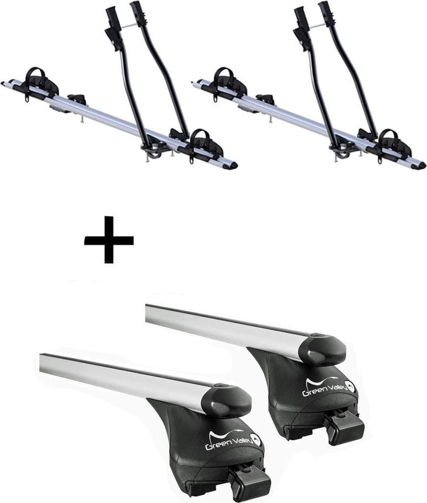 2x Fahrradträger SAGITTAR + Relingträger Quick L kompatibel mit für Daihatsu Terios 1998-2005