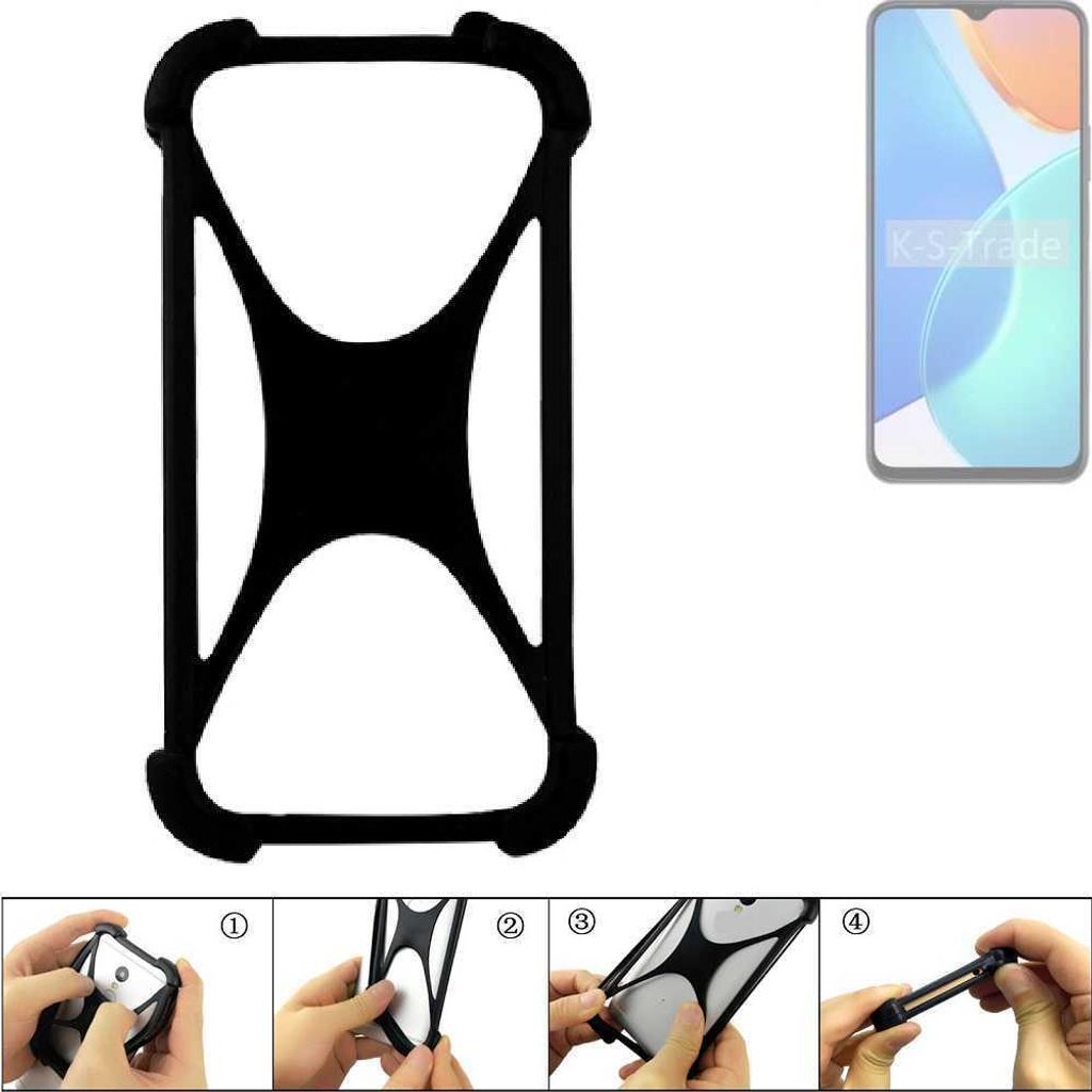 K-S-Trade Handy-Hülle Schutz-Hülle kompatibel mit Honor X6 Silikon Bumper TPU Softcase Smartphone Stoßschutz, schwarz