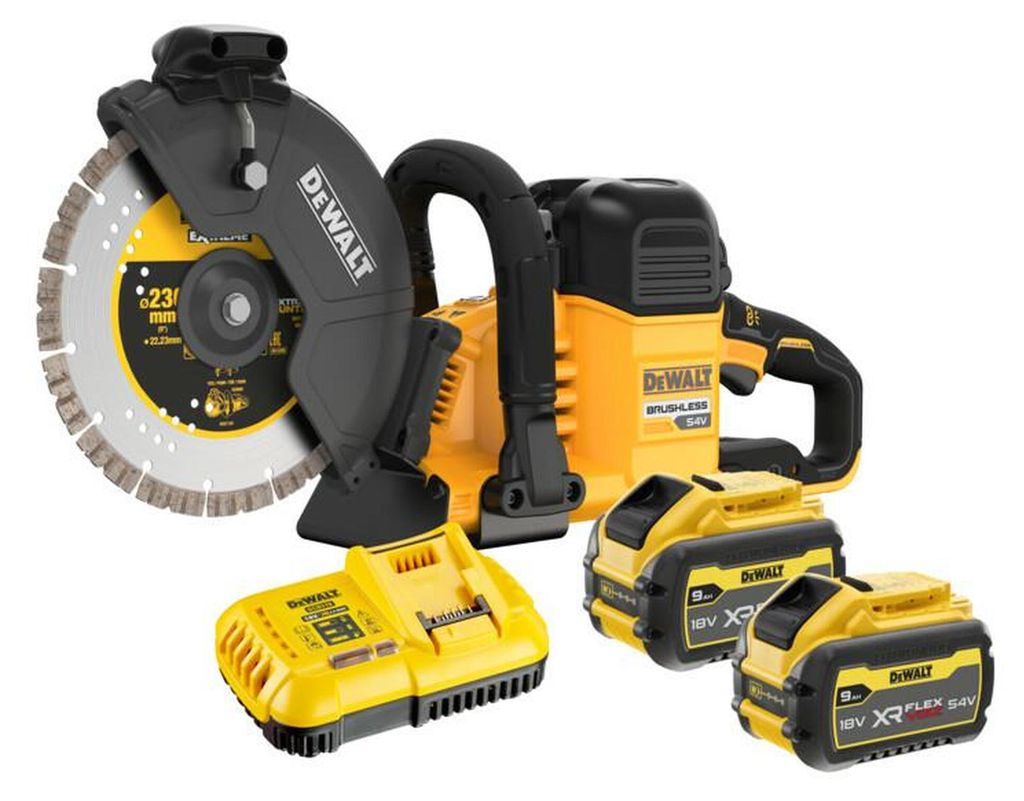 DEWALT Akku-Trennschleifer DCS691X2 54 V 230 mm FLEXVOLT mit 2x 9 Ah Akkus