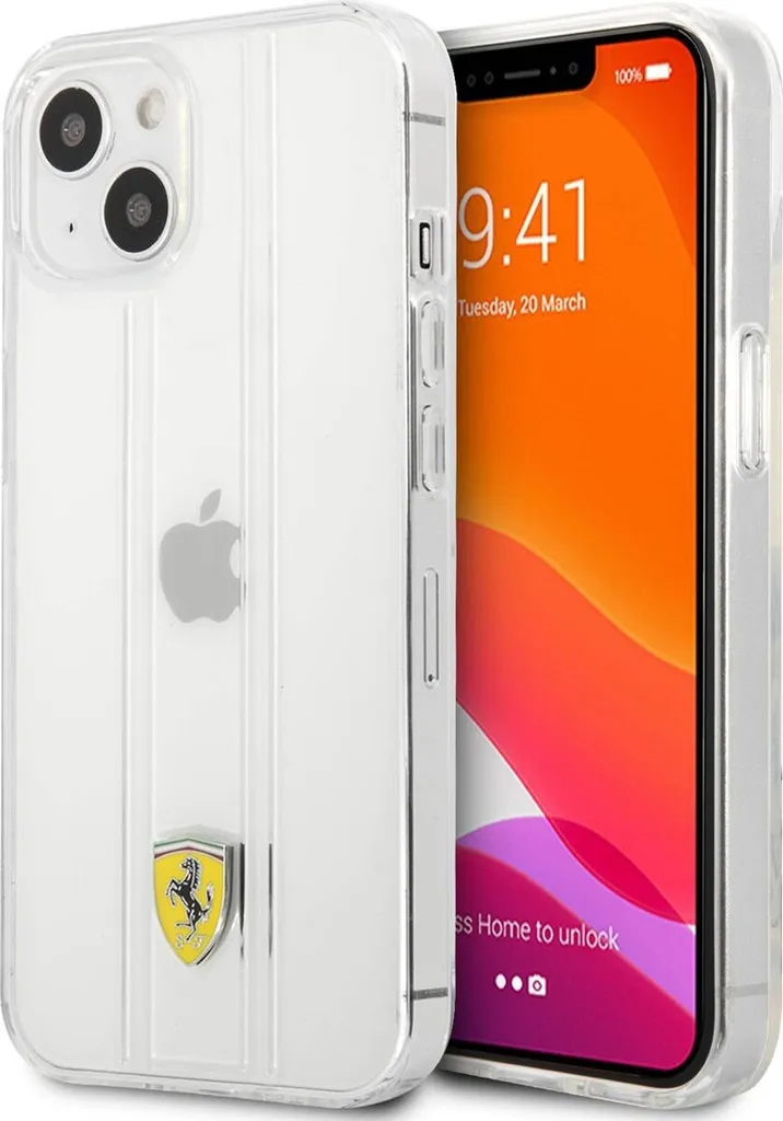 Custodia iPhone 13 Ferrari Trasparente Rigida CG MOBILE Rosso