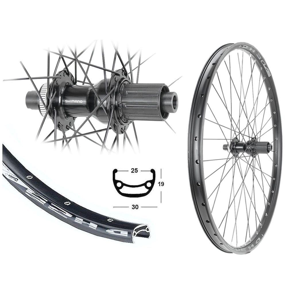 Hinterrad 27,5 Zoll Disc 25-584 Hohlkammer Shimano Produktbild 
