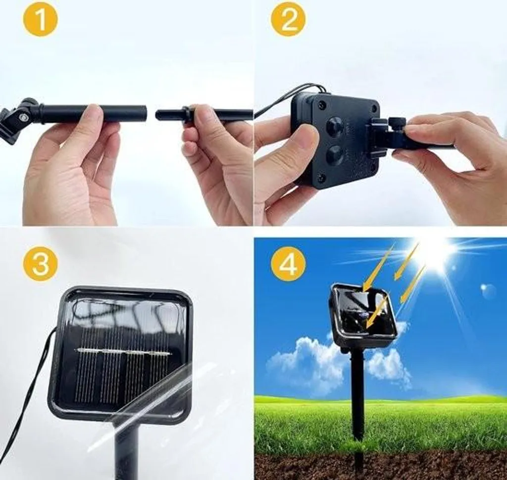 Guirlande solaire extérieure 20 LED IP65 pour décoration de jardin