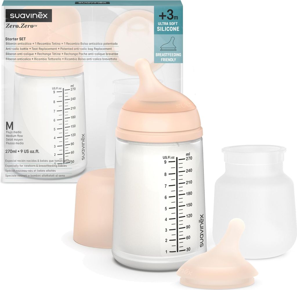 Suavinex, Set Zero Zero-Babyflasche. Anti-Kolik-Babyflasche Produktbild 