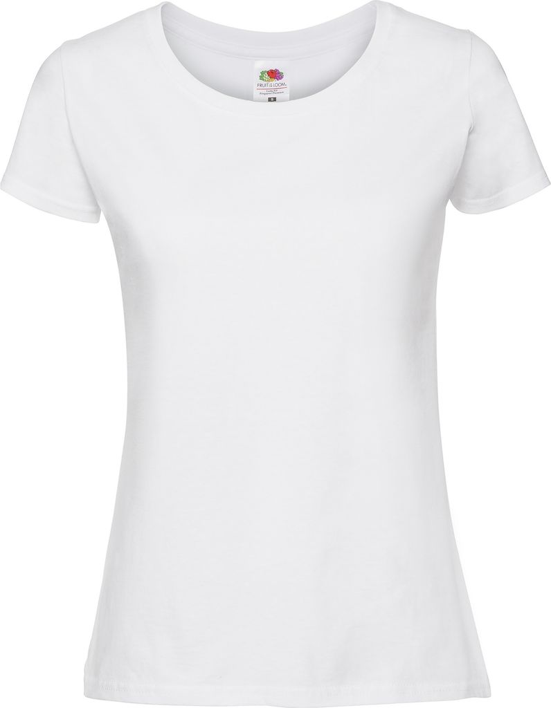 Fruit Of The Damen T-Shirt, enganliegend RW5975 (XS) (Weiß)