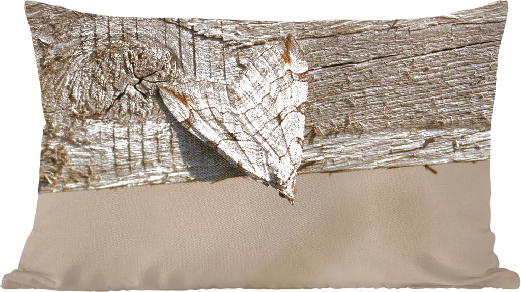 MuchoWow Zierkissen Sofakissen Wohnzimmer Dekokissen 60x40 cm Camouflage - Motte - Holz - Kopfkissen - Polster mit Foto