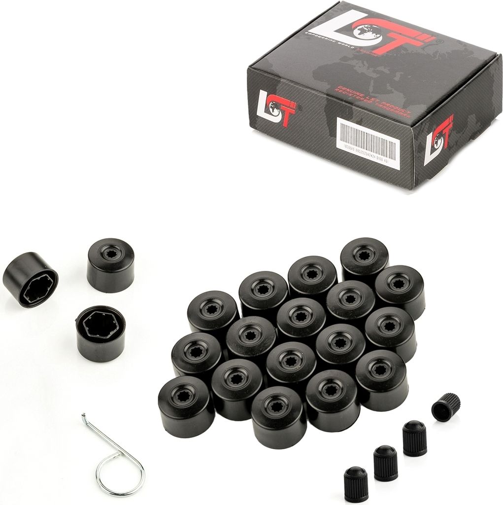 20x Radschrauben Kappen Set 17 mm schwarz für CITROEN PEUGEOT DACIA RENAULT