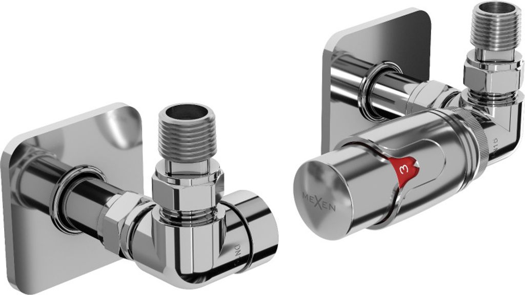 Mexen G00 Thermostat-Set, axial mit Abdeckung S, Chrom - W903-900-909-01