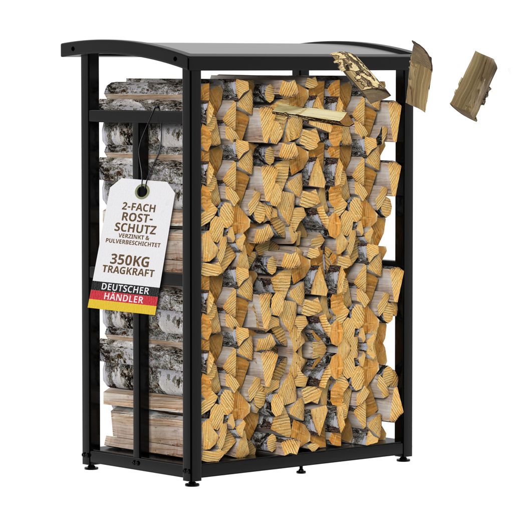 Kaminholzregal Terrasse und Balkon 91×56×117 cm mit Dach Produktbild 