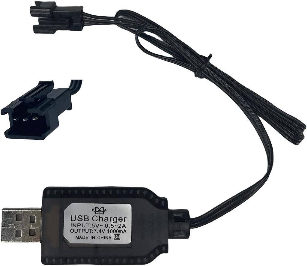 USB Akkuladegerät für 7,4V 2S LiPo Akkus | SM-3P Steckverbinder | Sicheres und vielseitiges Laden | Leicht und tragbar | Kompatibel mit RC Car/Dr...