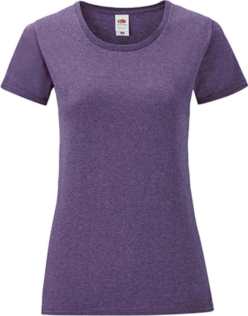 Fruit of the Loom 61-432-0 | Damen Iconic T, 100% gekämmte, ringgesponnene Baumwolle - Farbe: Heather Purple - Größe: M
