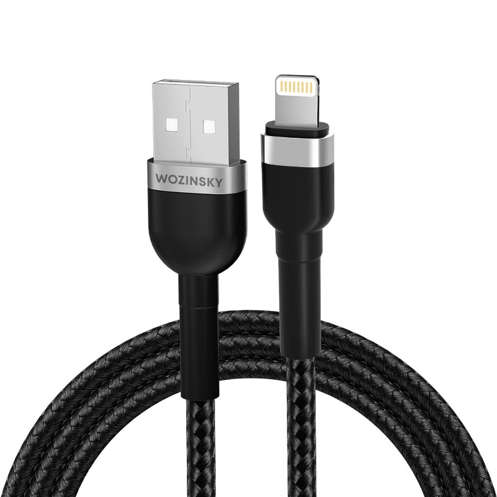 Wozinsky WNBAL2, 2 m, Lightning, USB A, Samec, Samec, Černá Obrázek produktu 