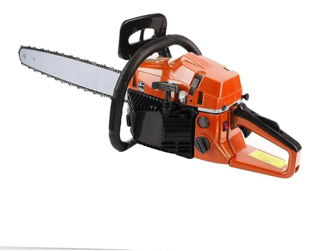 Kettensäge - Benzin-Kettensäge - Benzin - Hubraum 58 cm³ - Leistung 3,5 PS - Schwert 50 cm - Zwei Ketten - Orange