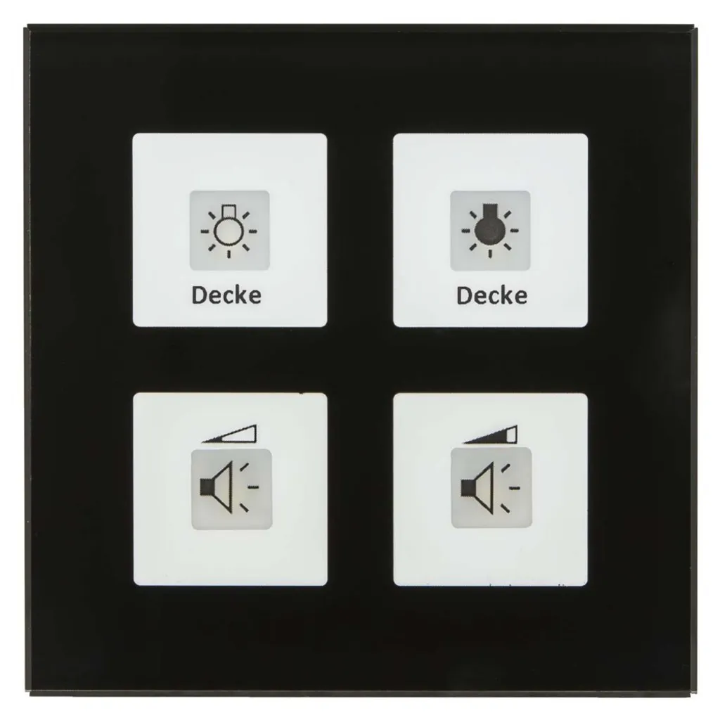 Régulation thermique et contrôle KNX centralisé MDT bouton verre noir 4