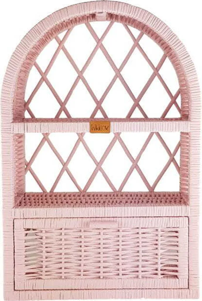 Armoire Murale en Osier Rose Chapelle : Meuble de Rangement Mural