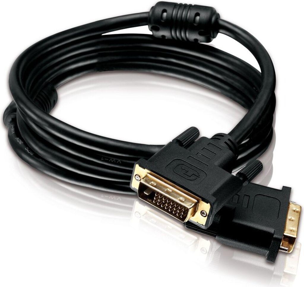 3 m Kabel 2-x DVI-D-Stecker Dual Link vergoldet mit 2 Ferriten