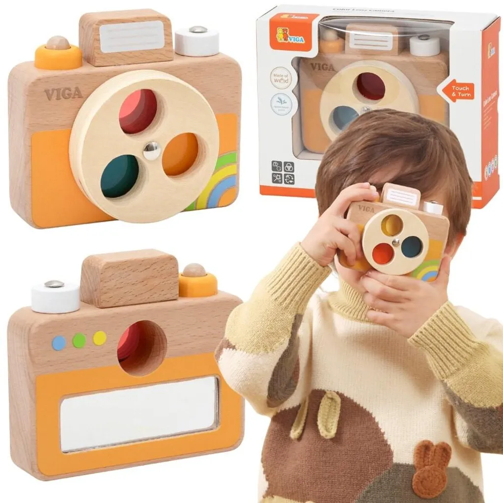 Caméra bois Viga : le jouet sensoriel pour calmer et amuser l'enfant