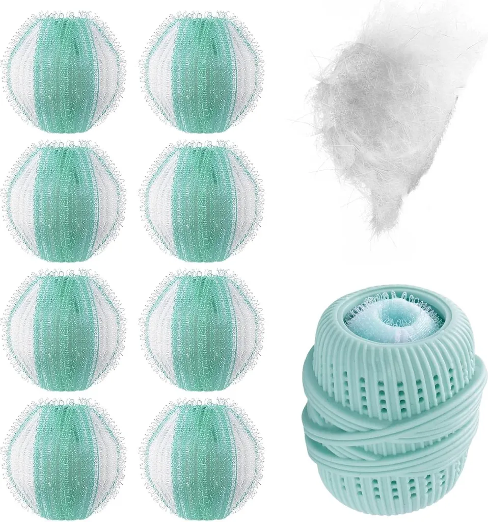 Balle de lavage et pelotes anti-peluches - Pack de 9 pièces réutilisables