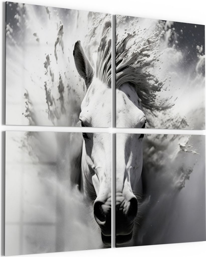 DEQORI Glasbild Echtglas 4x50x50 cm 'Geist des Windes' Wandbilder XXL groß