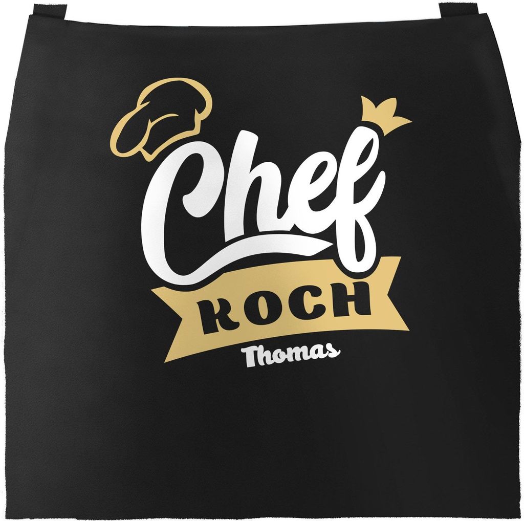 Küchen-Schürze mit Namen Schriftzug Chefkoch/Chefköchin individualisierbar Kochschürze Männer Frauen personalisierte Geschenke SpecialMe sch...