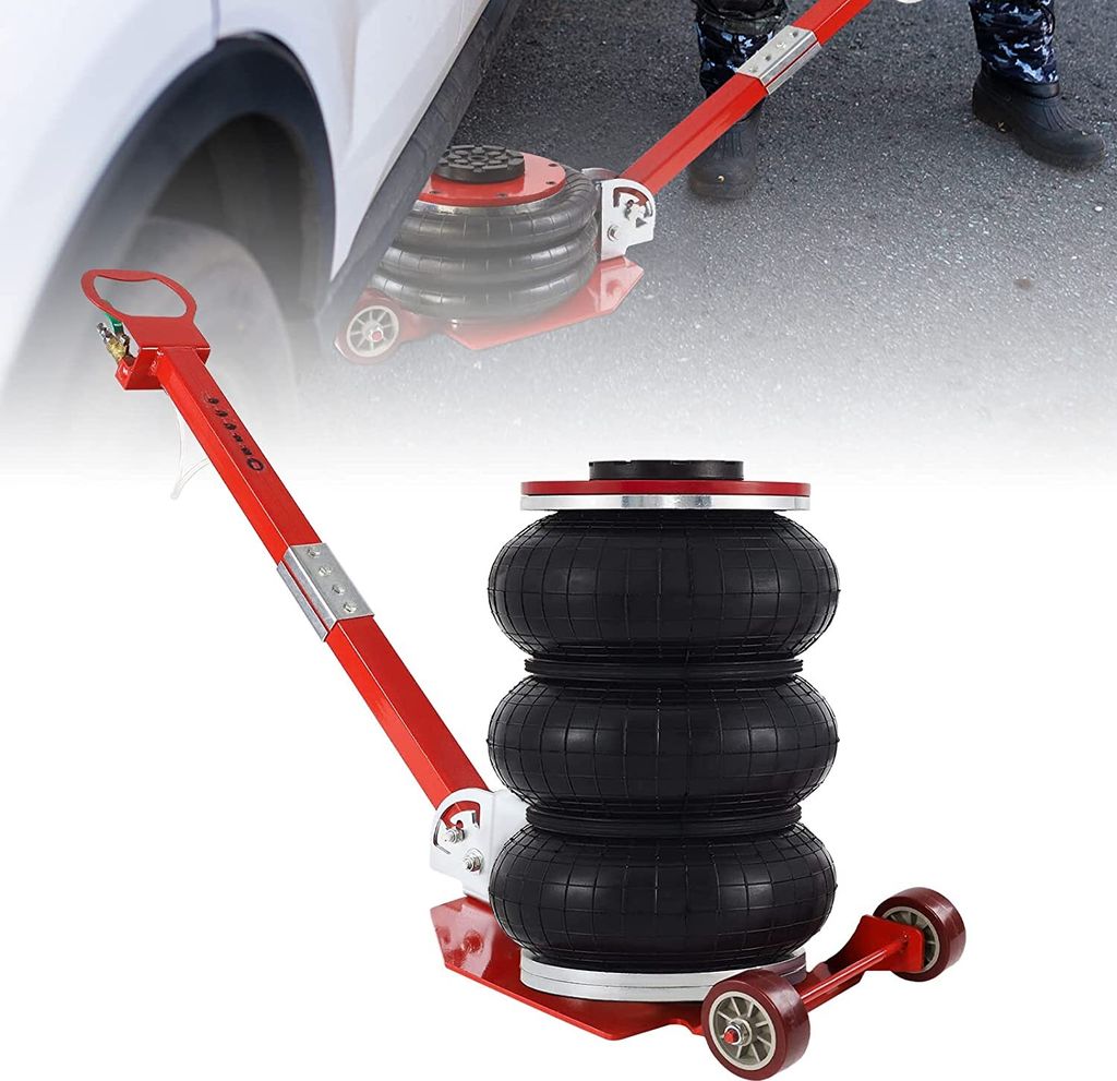 YARDIN 3 Tonnen Pneumatischer Wagenheber 6600 LBS Druckluft Wagenheber Luftheber Luftwagenheber Air Jack für Familienautos LKW PKW - Rot