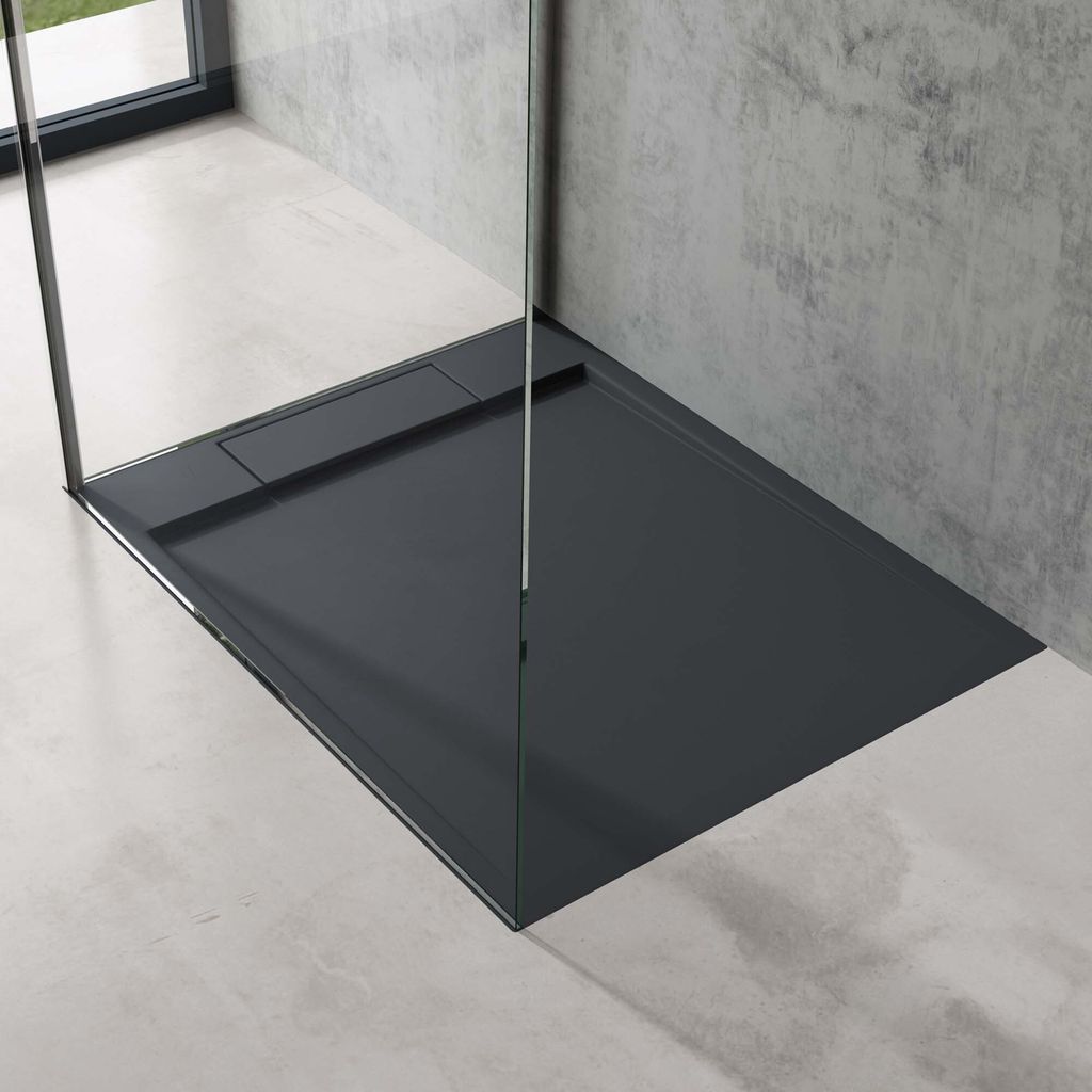 doporro Duschtasse Duschwanne 100x120x4 flach Mineralguss Produktbild 