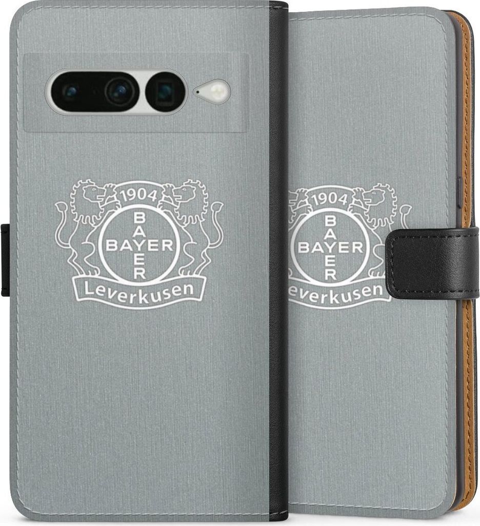 DeinDesign Klapphülle für Google Pixel 7 Pro Handytasche Lederhülle Tasche Bayer 04 Leverkusen Offizielles Lizenzprodukt Wappen