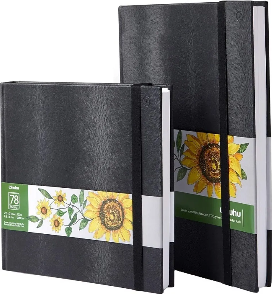 Carnet de Croquis Ohuhu Lot de 2 Albums de Dessin Papier Grain Léger