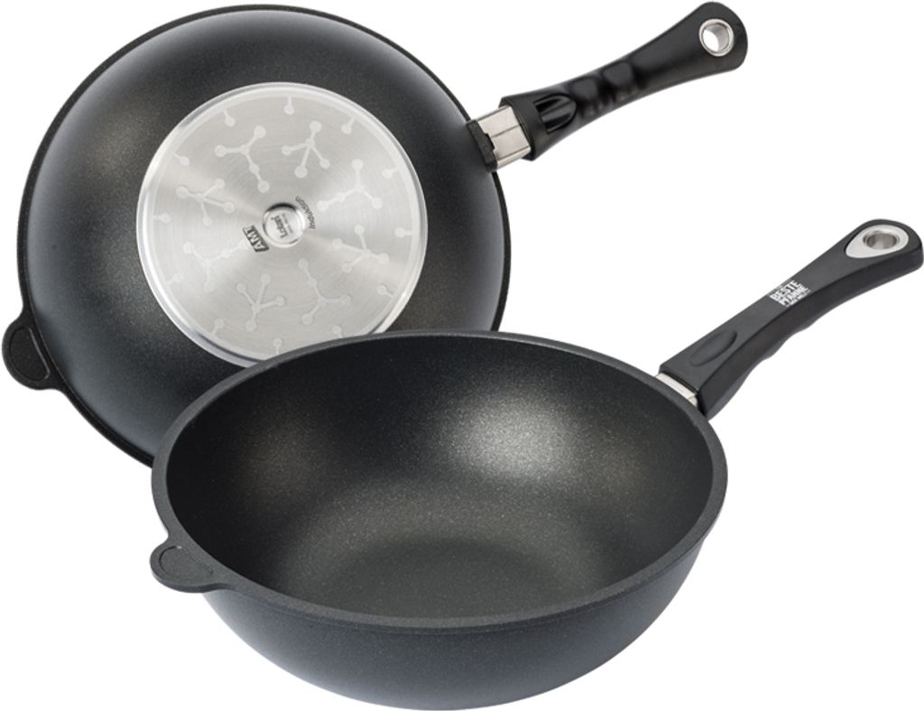 AMT GASTROGUSS Wok induktionsgeeignet, ø: 320 mm, mit Stiel Produktbild 