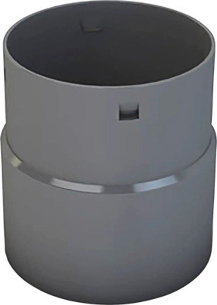 A gray cylindrical pipe fitting with a slightly wider base, shown against a white background.