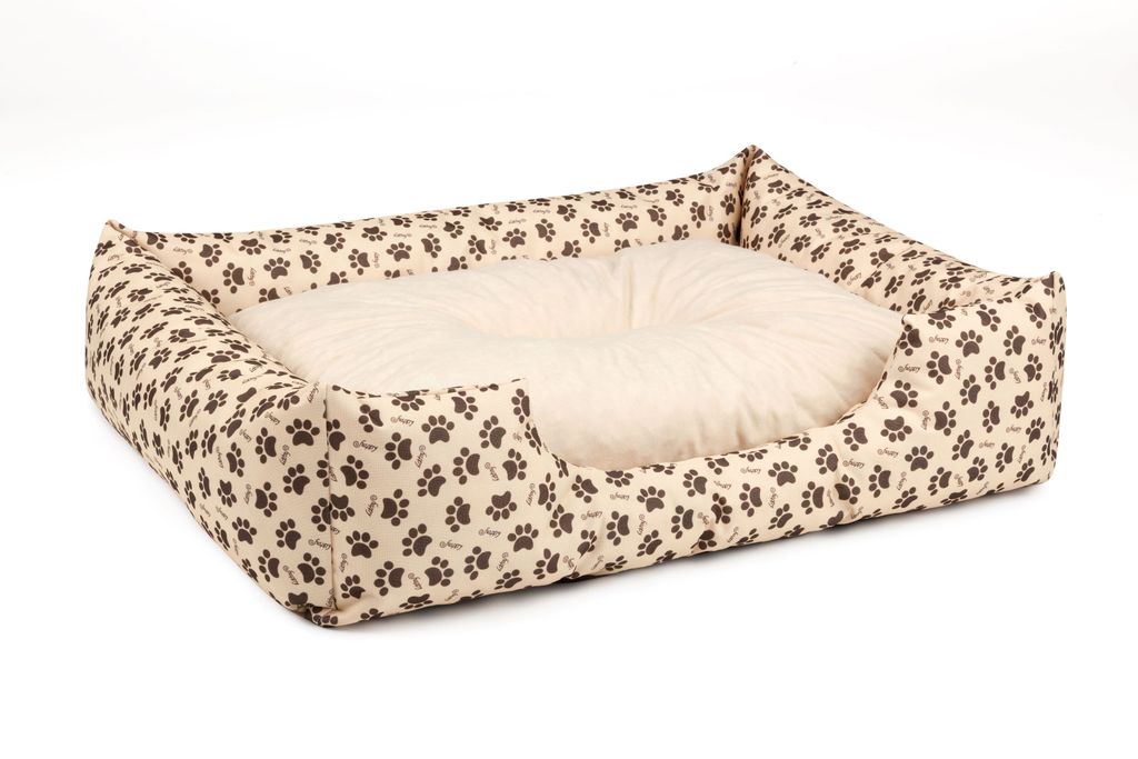 BedDog Hundebett MIMI, Hundesofa,Hundekissen,(L) ca. 80x65x18cm,MELANGE-DOG (beige/muster)