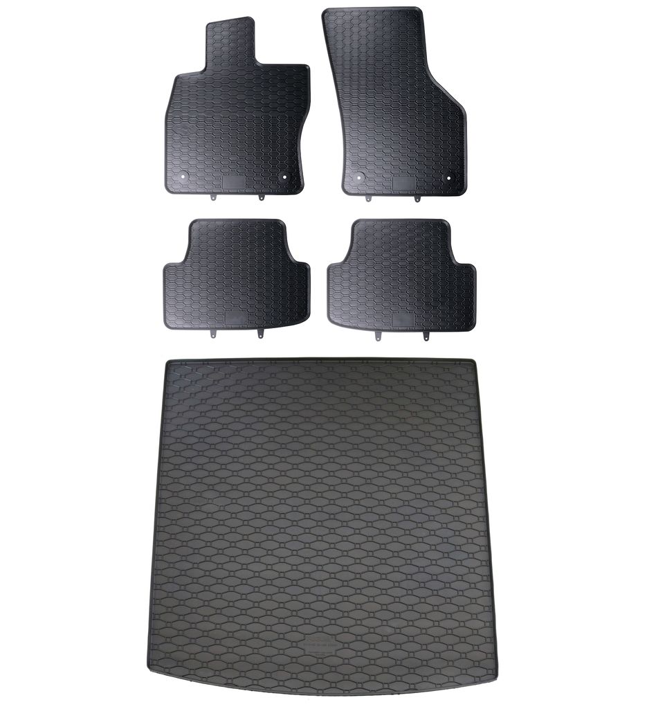3D Gummi Fußmatten kompatibel für VW Golf 5 + 6, 2003 - 2012