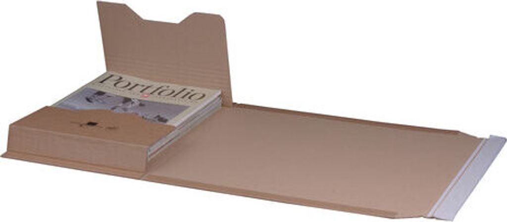 25x Universalverpackung 378x295mm bis 80mm Höhe Selbstklebeverschluss Aufreißfaden B4 braun