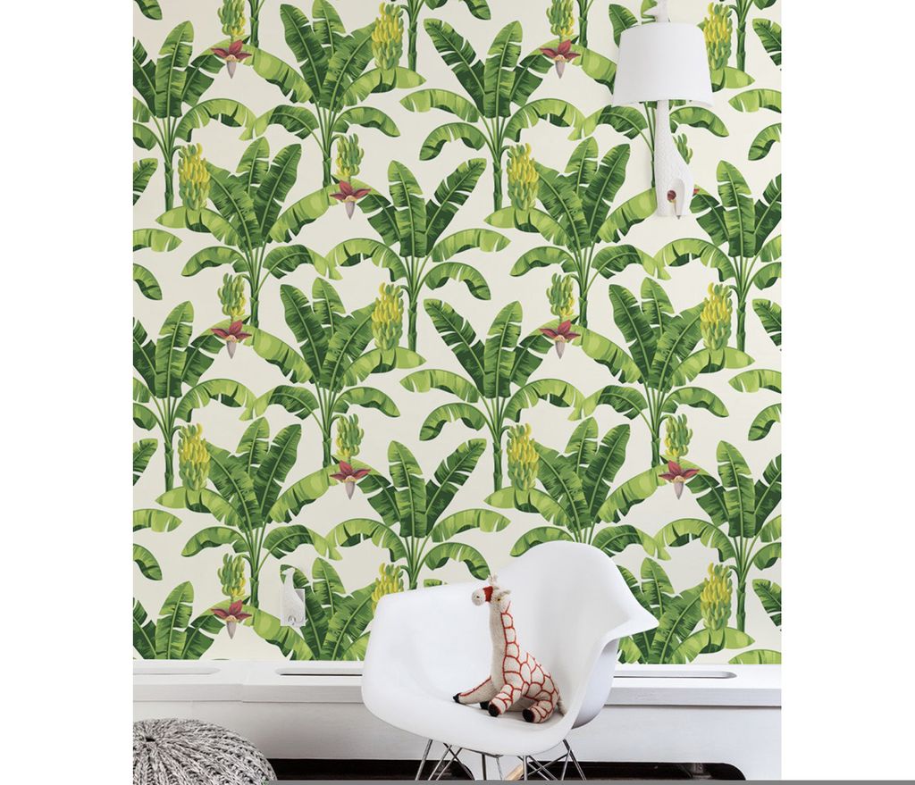 Coloray Fototapete 416x254 cm Latextapete Magicstick - Bananen-Palms Vektor-Dschungel Hawaiianer