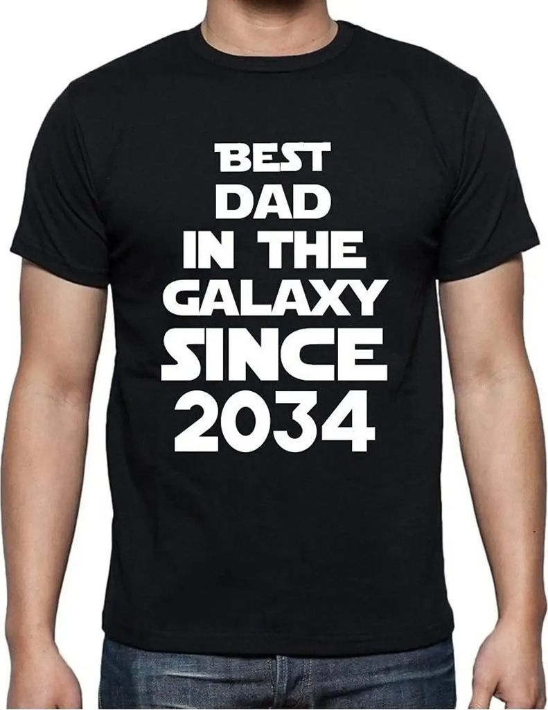 Herren Grafik T-Shirt Der beste Vater der Galaxie seit 2034 – Best Dad in the Galaxy Since 2034 – Öko-Verantwortlich Vintage Jahrgang Kurzarm ...
