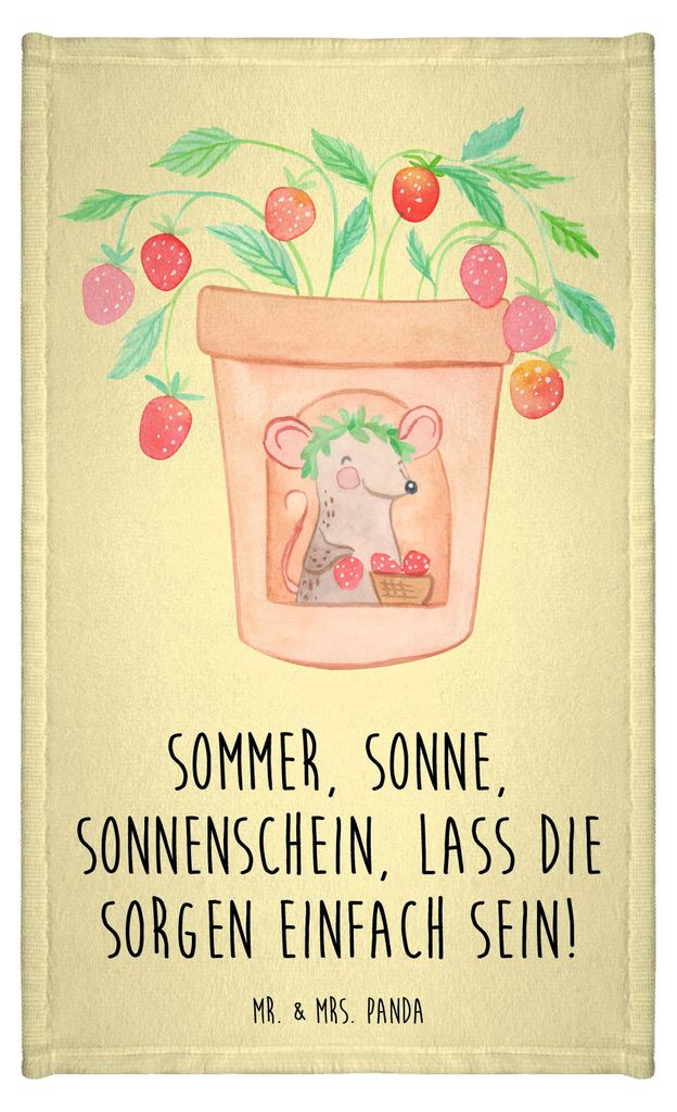 Mr. & Mrs. Panda Handtuch Sommerfreude - Gelb Pastell - Geschenk, Frotteetuch, Strand, badezimmer, Natur, Sommerprodukte, baumwolle, Inspiration, G...