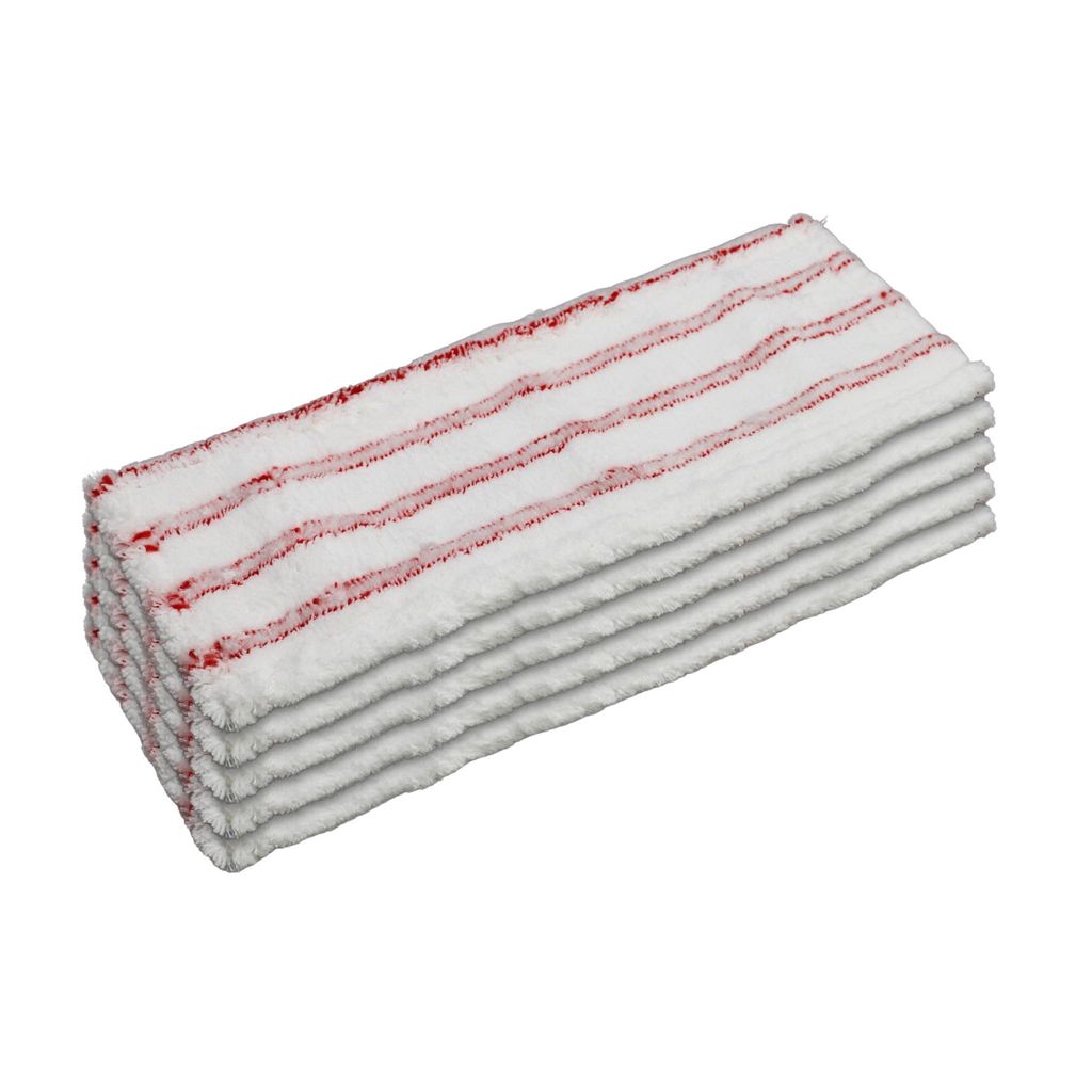 Wischmopp Profi Mikrofaser Wischmopp -Wischbezug für höchste Reinigungsansprüche, Rot, 40cm, 5er