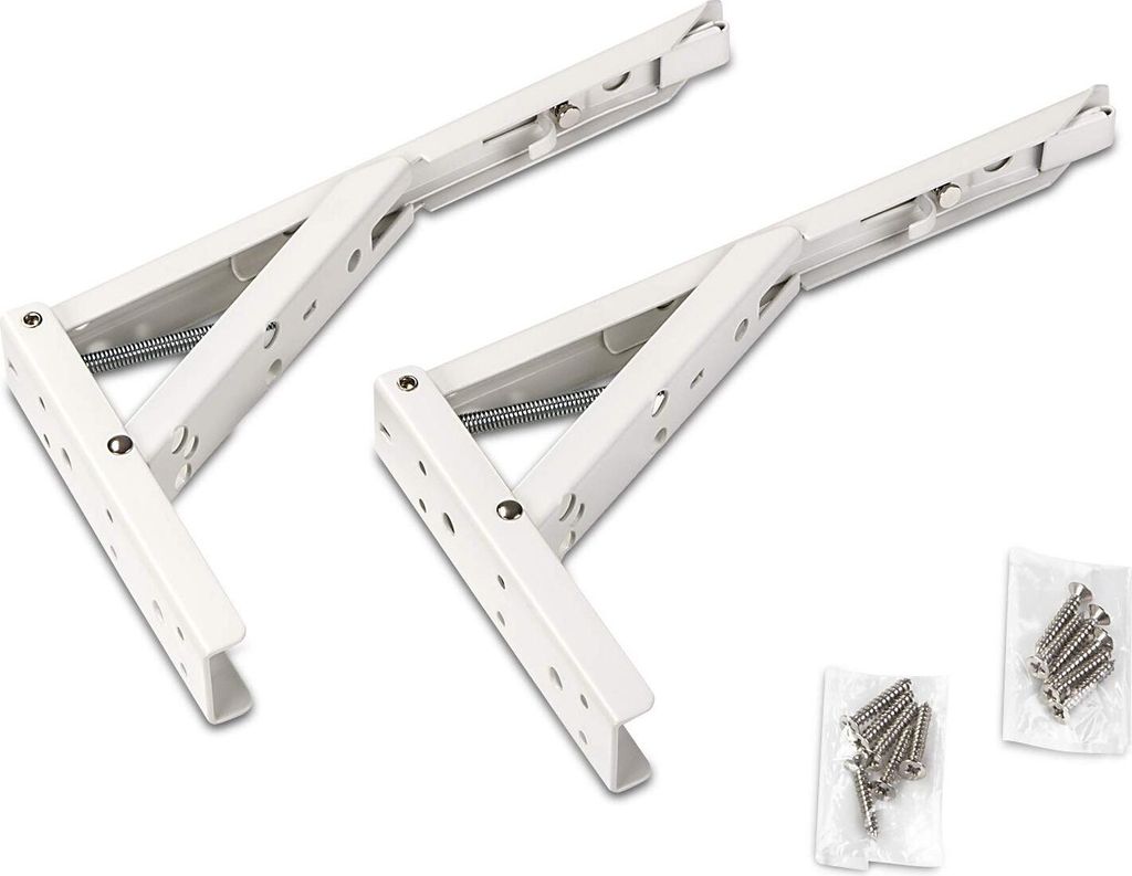 1 Paar Klappkonsole 242,0 x 20,5 x 136 mm Stahl weiß beschichtet Tragkraft 55 kg