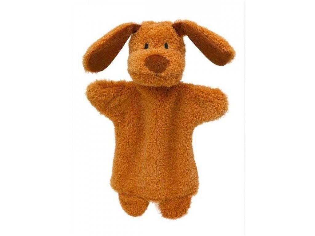 PEJSEK HNĚDÝ, textilní maňásek na ruku, 28cm, 0+ Obrázek produktu 